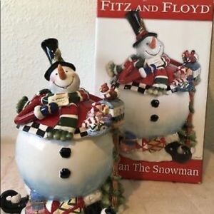 FITZ AND FLOYD SULLIVAN THE SNOWMAN COOKIE JAR - 2006